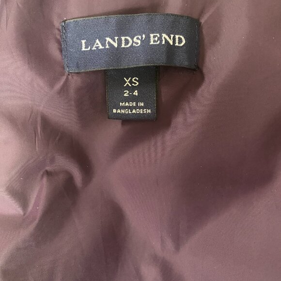 Lands' End women's purple snap sleeveless collared purple puffer vest XS 2-4 - Picture 8 of 9